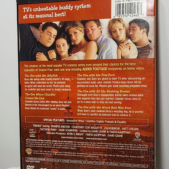Friends Season 4 DVD Set TV Sitcom Sealed Mathew Perry Unseen Scenes - Picture 6 of 11